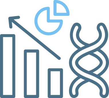 Grafik Çizgisi İki Renk Simgesi