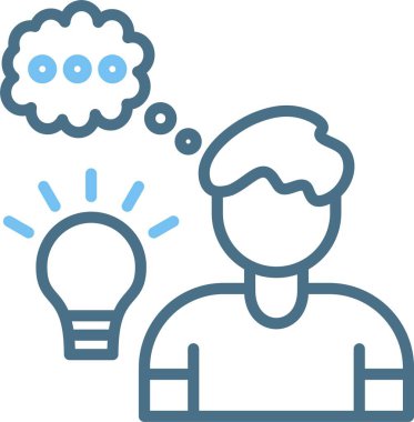 Düşünme Satırı İki Renk Simgesi