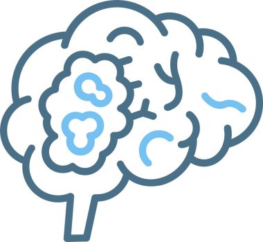 Beyin Tümörü Satırı İki Renk Simgesi