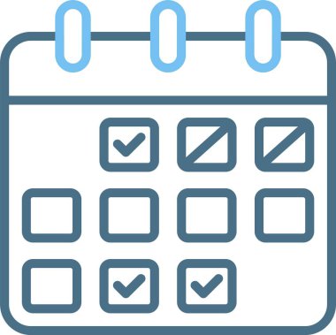 Takvim Satırı İki Renk Simgesi