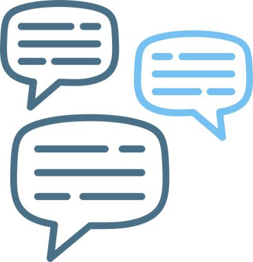 Sohbet Kabarcık Satırı İki Renk Simgesi