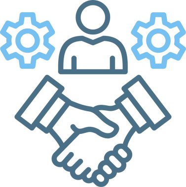 Müşteri Sadakati Satırı İki Renk Simgesi