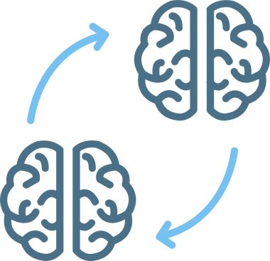 Bilgi Aktarım Satırı İki Renk Simgesi