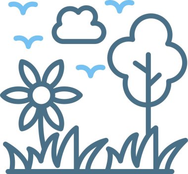 Doğa Çizgisi İki Renk Simgesi