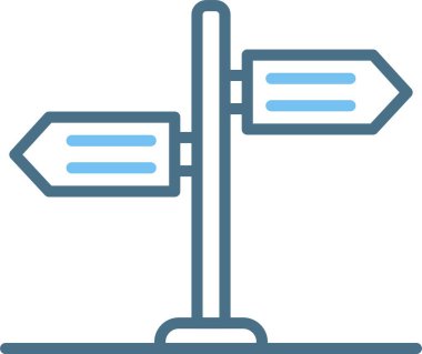 Sokak İşaret Çizgisi İki Renk Simgesi