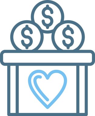 Bağış Satırı İki Renk Simgesi