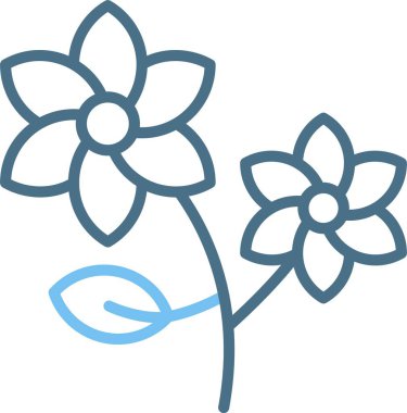 Çiçek Çizgisi İki Renk Simgesi