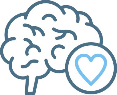 Zihinsel Sağlıklı Satır İki Renk Simgesi