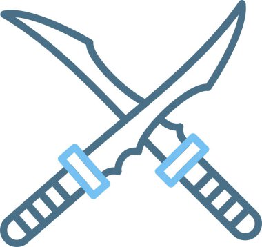 Ninja Kılıç Satırı İki Renk Simgesi