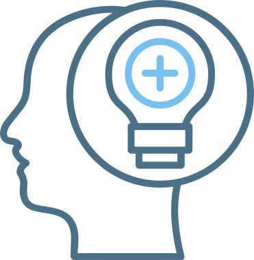 Pozitif Düşünce Satırı İki Renk Simgesi