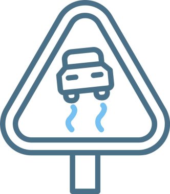 Pürüzsüz Yol Çizgisi İki Renk Simgesi