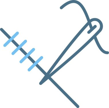 Dikiş Çizgisi İki Renk Simgesi