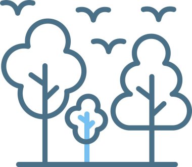 Ağaç Çizgisi İki Renk Simgesi