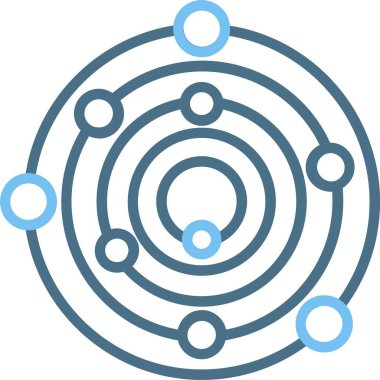 Güneş Sistemi Çizgisi İki Renk Simgesi