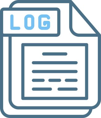 Günlük Kaydı Çizgisi İki Renk Simgesi