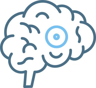 Beyin Hasarı Satırı İki Renk Simgesi