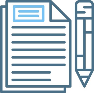 Belge Satırı İki Renk Simgesi