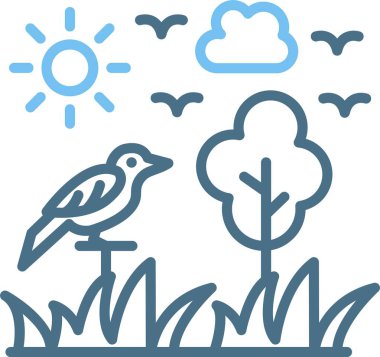 Orman Çizgisi İki Renk Simgesi