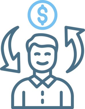 Para Çizgisi İki Renk Simgesi