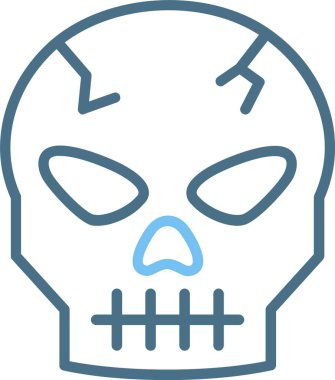 Kafatası Çizgisi İki Renk Simgesi