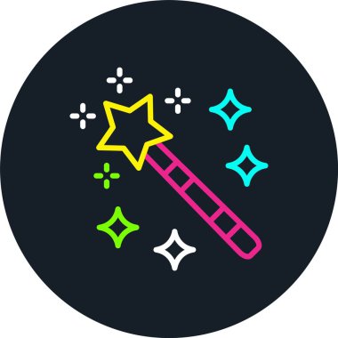 Sihirli Değnek Çizgisi Çoklu Renk Simgesi