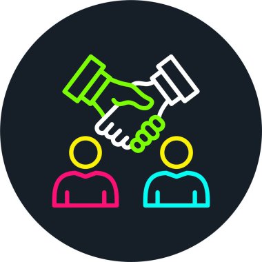 Ortaklık Satırı Çok Renkli Simge