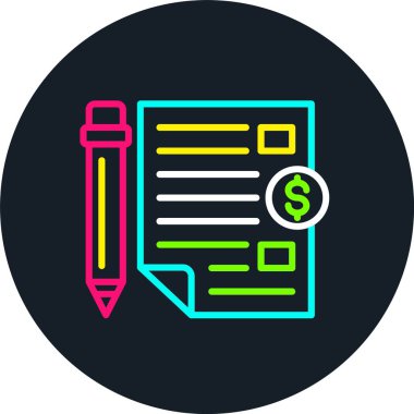 Ödenmiş Makaleler Satırı Çok Renkli Simge