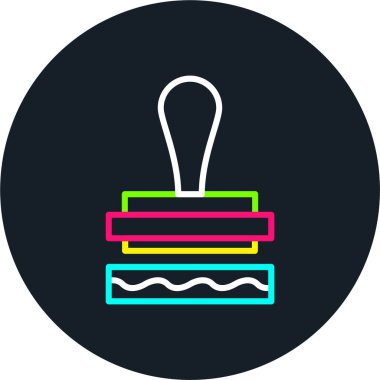 Damga Satırı Çoklu Renk Simgesi