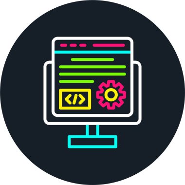 Web Geliştirme Satırı Çok Renkli Simge