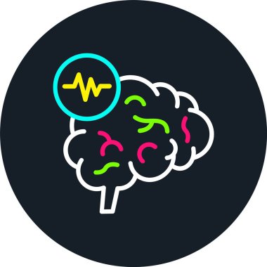 Brain Impulses Line Multi Color Icon clipart