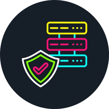 Database Security Line Multi Color Icon clipart