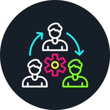 Organizasyon Çizgisi Çok Renkli Simgesi