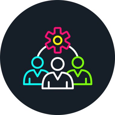 Takım Üyesi Satırı Çok Renkli Simge