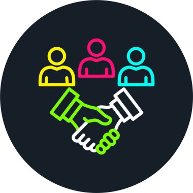 Anlaşma Çizgisi Çok Renkli Simge