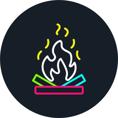 Şenlik ateşi Hattı Çok Renkli Simge