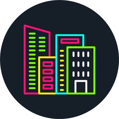 Şirket Satırı Çok Renkli Simgesi