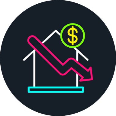 Ev Satırı Çok Renkli Simge