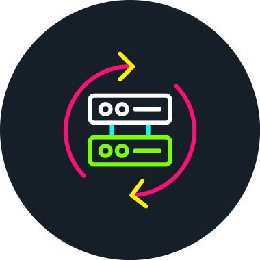 Yedekleme Satırı Çoklu Renk Simgesi