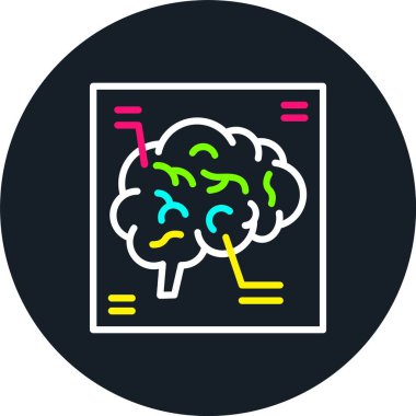 Brain X Ray Line Multi Color Icon clipart