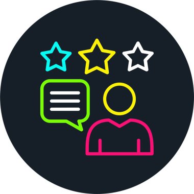 Müşteri Gözden Geçirme Satırı Çok Renkli Simge