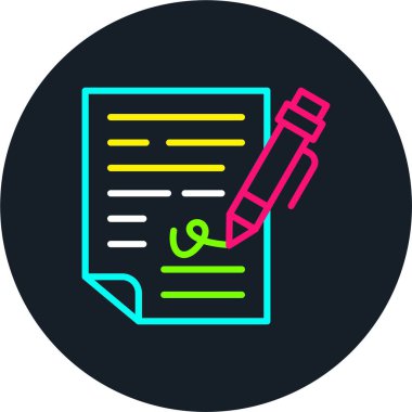 İmza Satırı Çok Renkli Simge