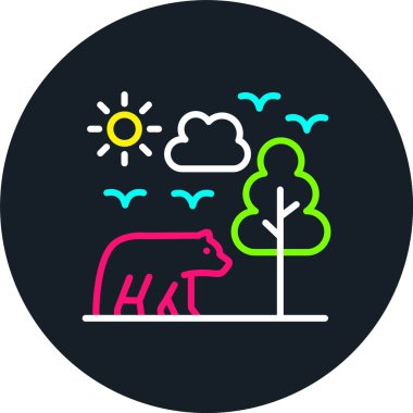 Vahşi Yaşam Hattı Çok Renkli Simge