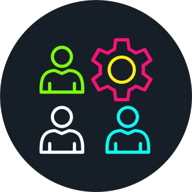 Takım Yönetimi Satırı Çok Renkli Simge