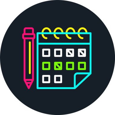 Çizelge Çizgisi Çok Renkli Simge