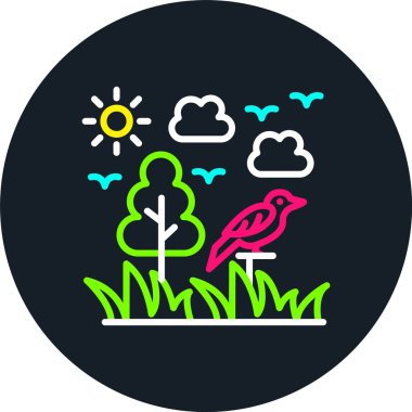 Orman Hattı Çok Renkli Simge