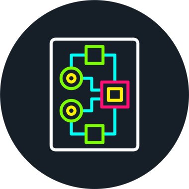 Plan Satırı Çok Renkli Simgesi