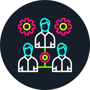 Takım Çizgisi Çok Renkli Simgesi