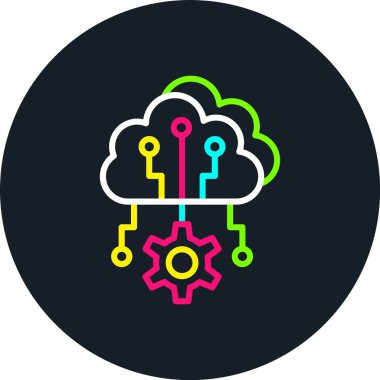 Bulut Hesaplama Satırı Çok Renkli Simge