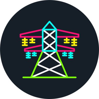 Enerji Kulesi Hattı Çok Renkli Simge