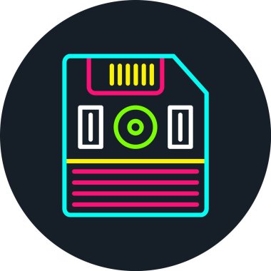 Disket Satırı Çok Renkli Simge